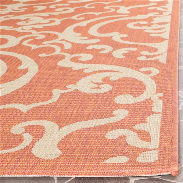 Safavieh Decorative Courtyard Rug - 2-ft x 3-ft 7-in - Terracotta/Natural