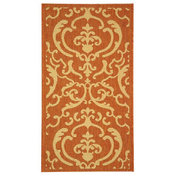 Safavieh Decorative Courtyard Rug - 2-ft x 3-ft 7-in - Terracotta/Natural