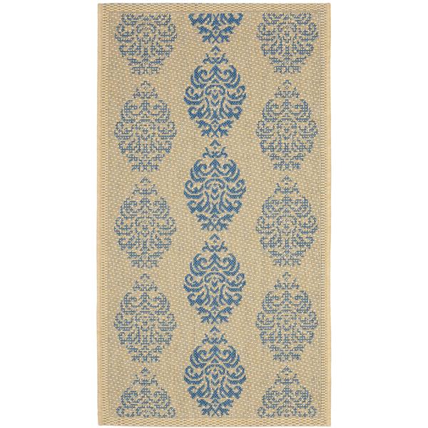 Safavieh Decorative Courtyard Rug - 2-ft x 3-ft 7-in - Natural/Blue