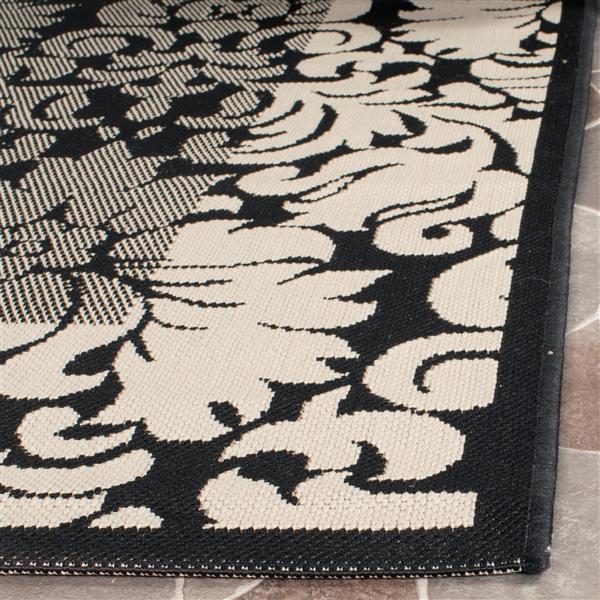Safavieh Decorative Courtyard Rug - 2-ft x 3-ft 7-in - Black/Sand