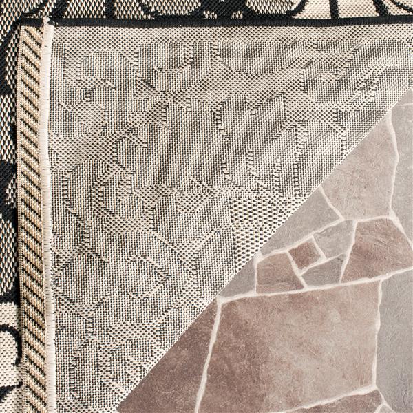 Safavieh Decorative Courtyard Rug - 2-ft x 3-ft 7-in - Black/Sand