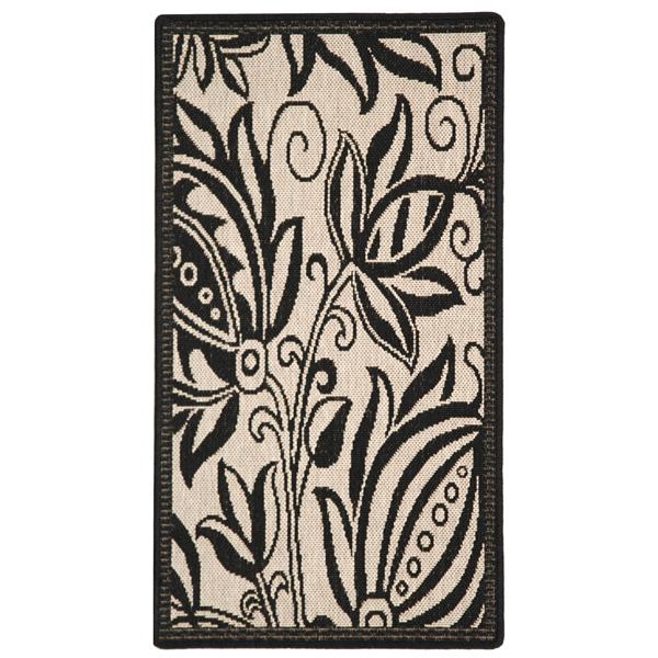 Safavieh Decorative Courtyard Rug - 2-ft x 3-ft 7-in - Sand/Black