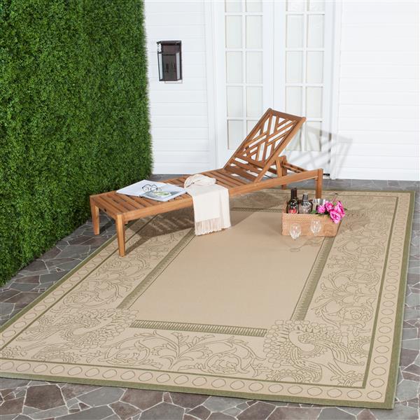 Safavieh Decorative Courtyard Rug - 2-ft x 3-ft 7-in - Natural/Olive