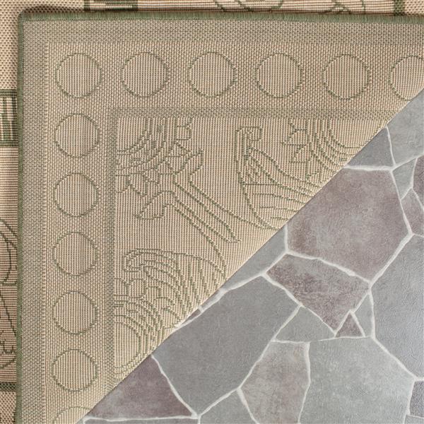 Safavieh Decorative Courtyard Rug - 2-ft x 3-ft 7-in - Natural/Olive