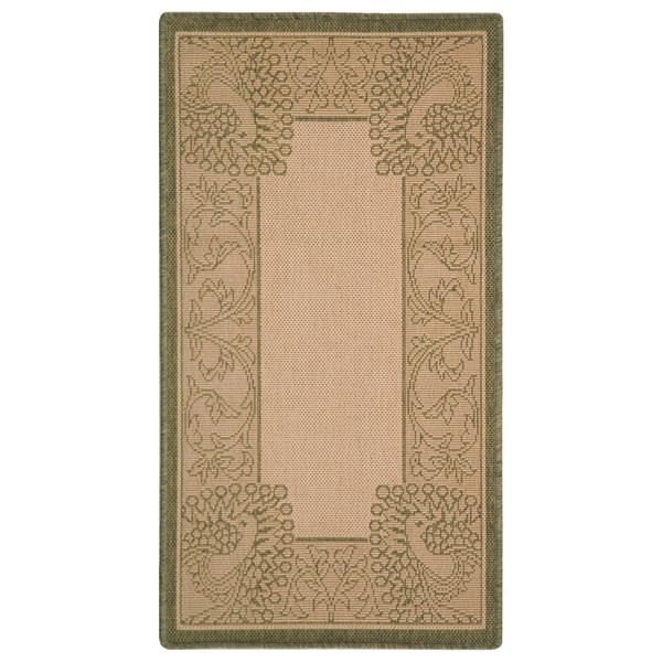 Safavieh Decorative Courtyard Rug - 2-ft x 3-ft 7-in - Natural/Olive