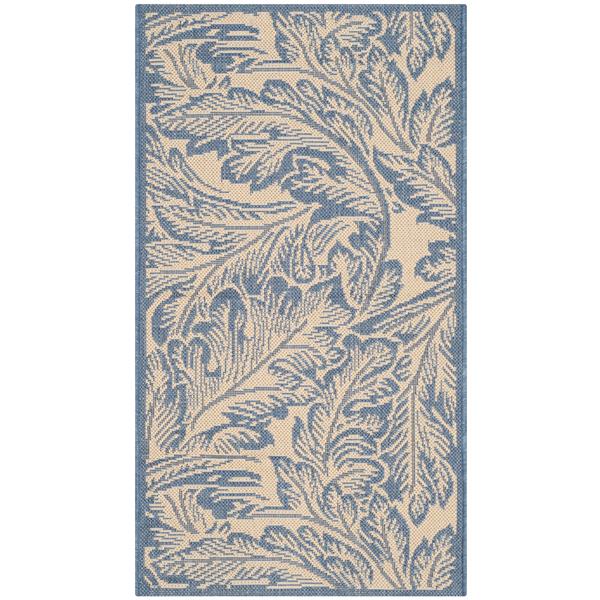 Safavieh Decorative Courtyard Rug - 2-ft x 3-ft 7-in - Natural/Blue
