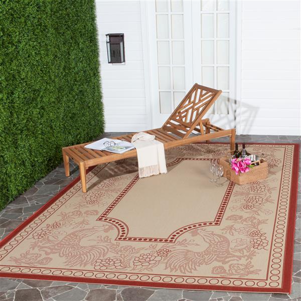 Safavieh Decorative Courtyard Rug - 2-ft x 3-ft 7-in - Natural/Red
