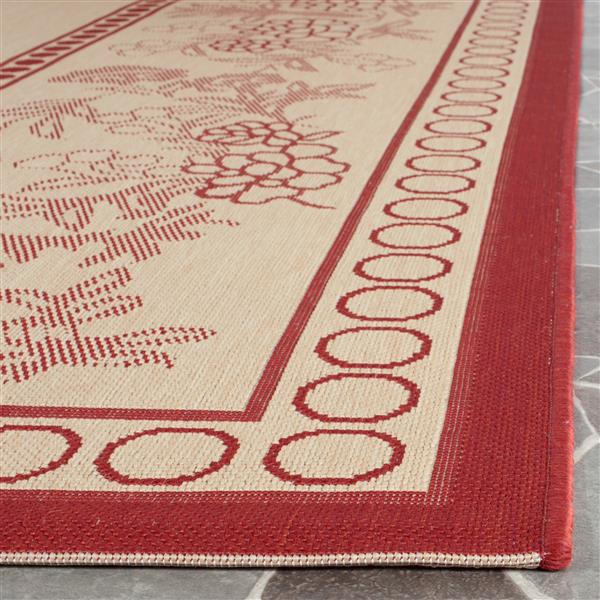 Safavieh Decorative Courtyard Rug - 2-ft x 3-ft 7-in - Natural/Red