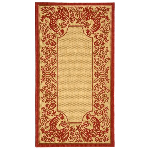 Safavieh Decorative Courtyard Rug - 2-ft x 3-ft 7-in - Natural/Red