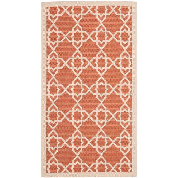 Safavieh Rectangle Courtyard Rug  - 2-ft x 3-ft 7-in - Terracotta/Beige