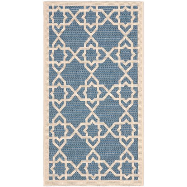 Safavieh Rectangle Courtyard Rug - 2-ft x 3-ft 7-in -  Blue/Beige