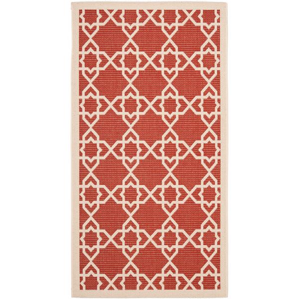 Safavieh Decorative Courtyard Rug - 2-ft x 3-ft 7-in - Red/Beige