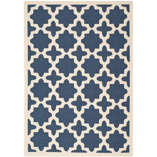 Safavieh Decorative Courtyard Rug - 2-ft x 3-ft 7-in - Navy/Beige