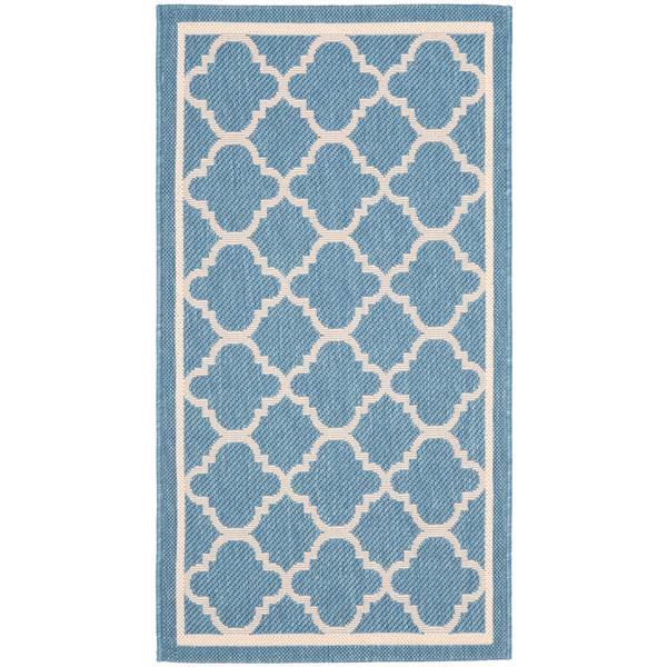 Safavieh Decorative Courtyard Rug - 2-ft x 3-ft 7-in - Blue/Biege