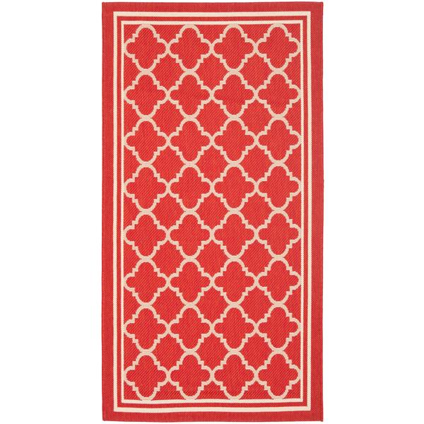 Safavieh Decorative Courtyard Rug - 2-ft x 3-ft 7-in - Red/Bone