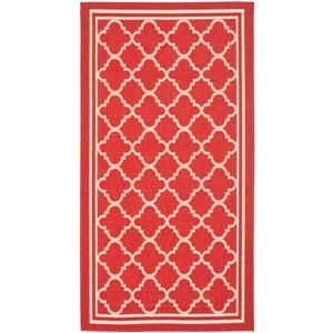 Safavieh Decorative Courtyard Rug - 2-ft x 3-ft 7-in - Red/Bone