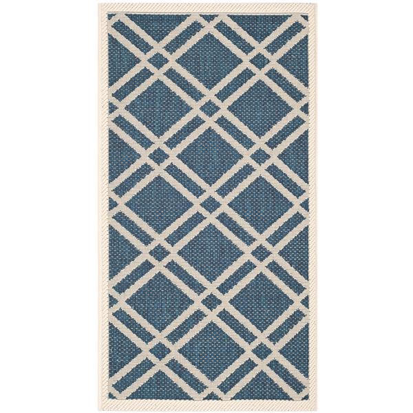 Safavieh Decorative Courtyard Rug - 2-ft x 3-ft 7-in - Navy/Beige