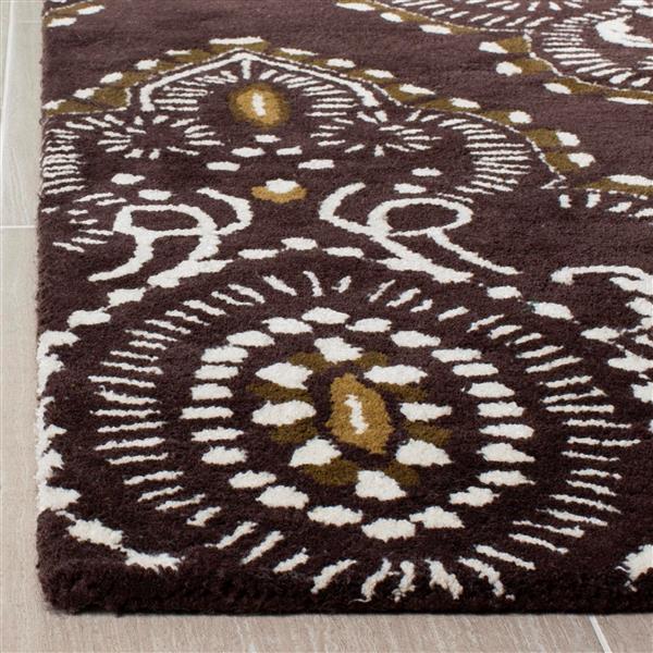 Safavieh Wyndham Rug - 8-ft x 10-ft - Wool - Brown/Ivory