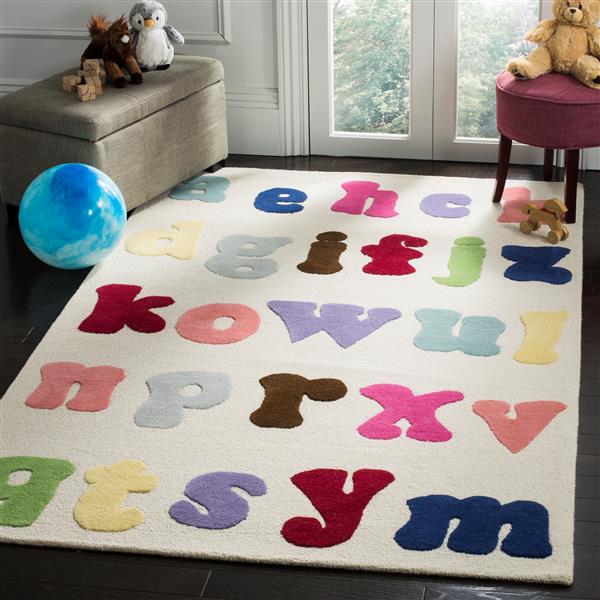 Safavieh Kids Rug - 2-ft x 3-ft - Wool - Ivory/Multi