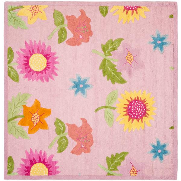 Safavieh Kids Square Rug - 7-ft x 7-ft - Wool - Pink
