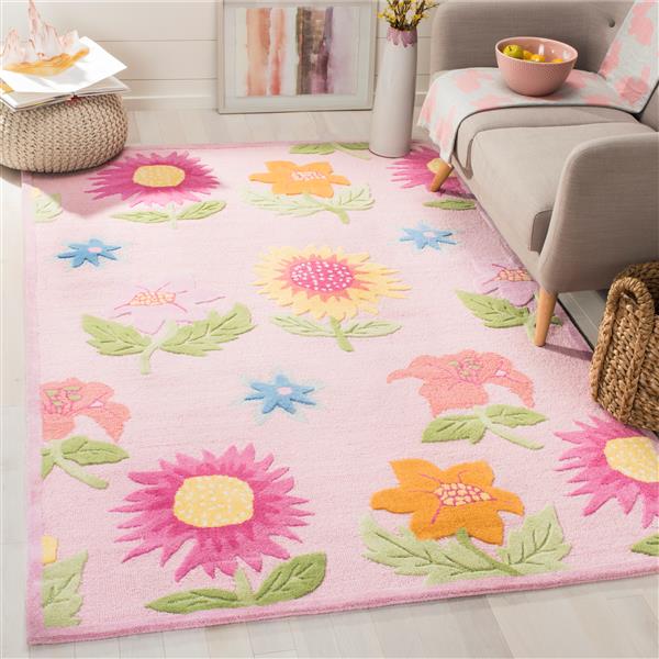 Safavieh Kids Rug - 3-ft x 5-ft - Wool - Pink/Pink