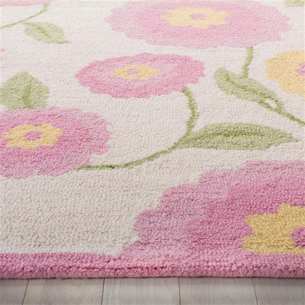 Safavieh Kids Rug - 2-ft x 3-ft - Wool - Ivory/Pink