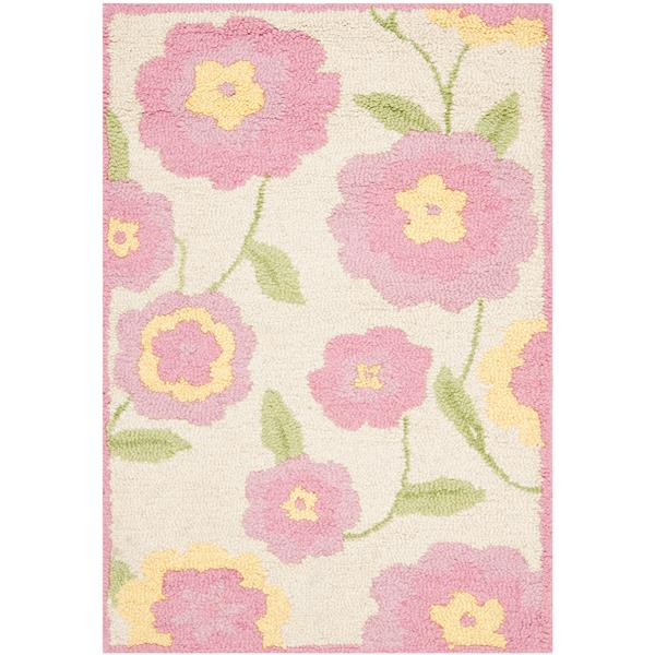 Safavieh Kids Rug - 2-ft x 3-ft - Wool - Ivory/Pink