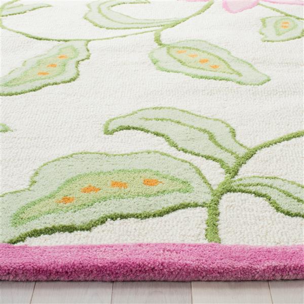 Safavieh Kids Square Rug - 7-ft x 7-ft - Wool - Ivory/Pink