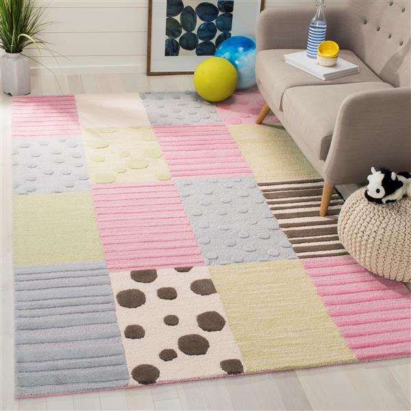 Safavieh Kids Rug - 3-ft x 5-ft - Wool - Blue/Pink