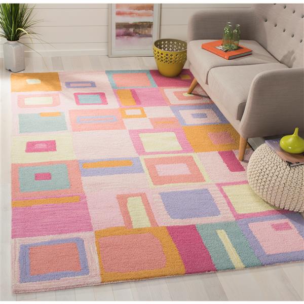 Safavieh Kids Square Rug - 7-ft x 7-ft - Wool - Pink/Multi