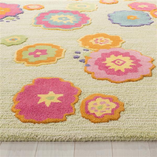 Safavieh Kids Rug - 3-ft x 5-ft - Wool - Light Green/Multi