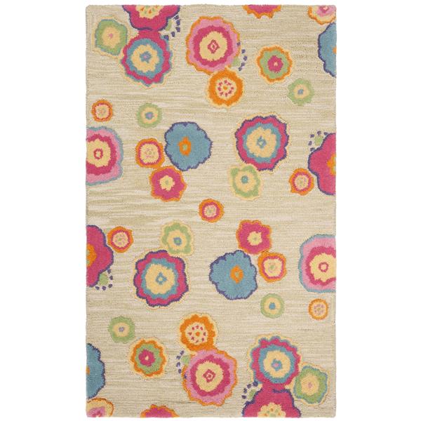 Safavieh Kids Rug - 3-ft x 5-ft - Wool - Light Green/Multi