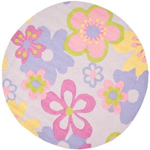 Safavieh Kids Round Rug - 4-ft x 4-ft - Wool - Multi