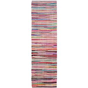 Safavieh Rag Rug - 2.3-ft x 8-ft - Cotton - Ivory/Multi