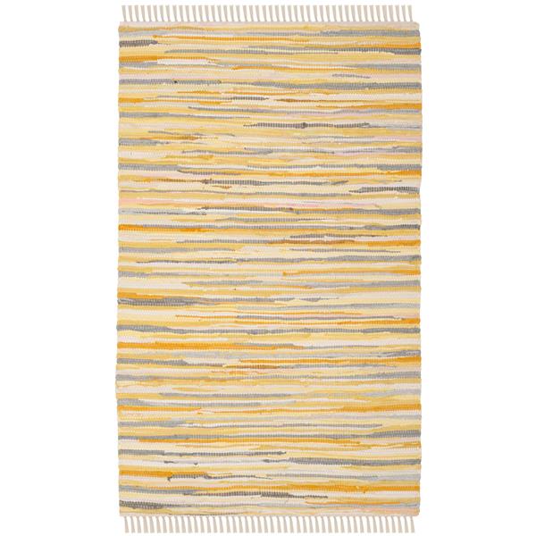 Safavieh Rag Rug - 3-ft x 5-ft - Cotton - Gold/Multi
