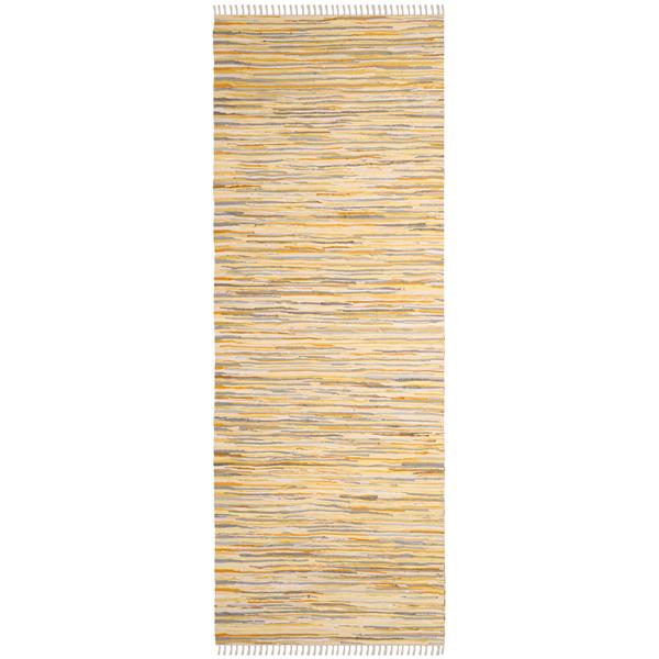 Safavieh Rag Rug - 2.3-ft x 8-ft - Cotton - Gold/Multi