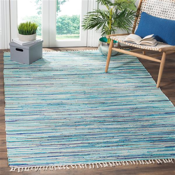 Safavieh Rag Rug - 4-ft x 6-ft - Cotton - Turquoise/Multi