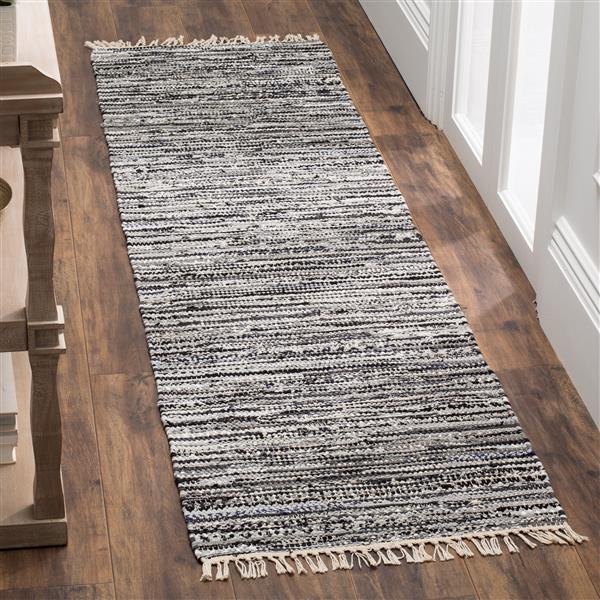 Safavieh Rag Rug - 2.3-ft x 8-ft - Cotton - Grey