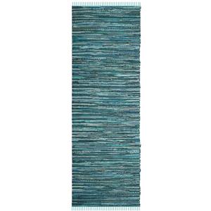 Safavieh Rag Rug - 2.3-ft x 8-ft - Cotton - Turquoise/Multi