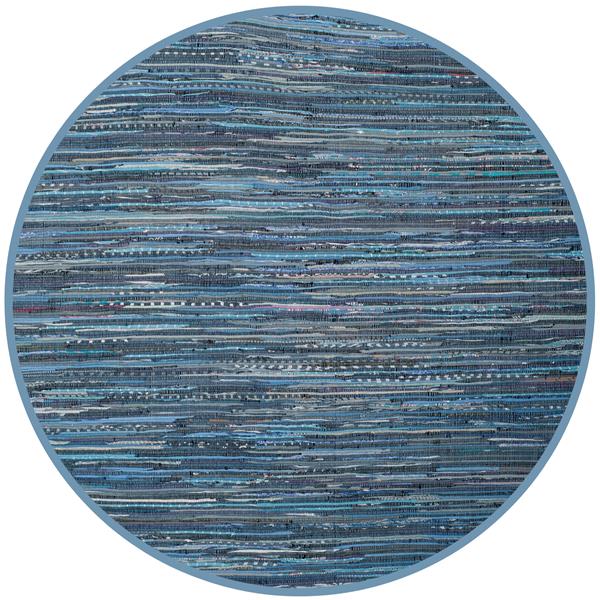 Safavieh Rag Rug Round Rug - 6-ft x 6-ft - Cotton - Blue/Multi