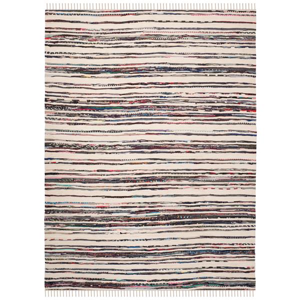 Safavieh Rag Rug 5' x 8' Cotton Ivory/Charcoal RAR126Q5 RONA