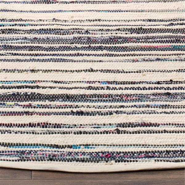 Safavieh Rag Rug - 3-ft x 5-ft - Cotton - Ivory/Charcoal