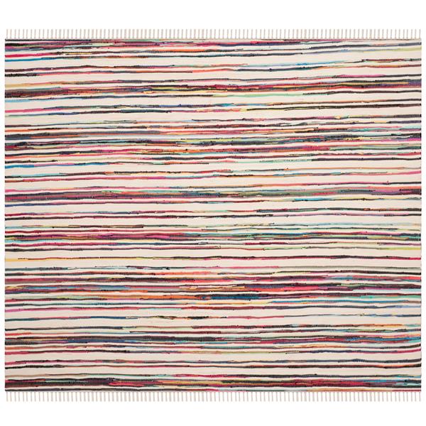 Safavieh Rag Rug Square Rug - 6-ft x 6-ft - Cotton - Ivory/Multi
