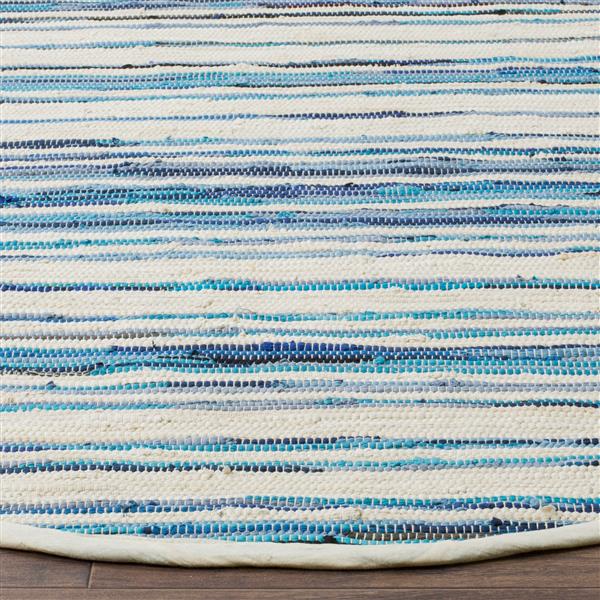 Safavieh Rag Rug - 5-ft x 8-ft - Cotton - Ivory/Blue
