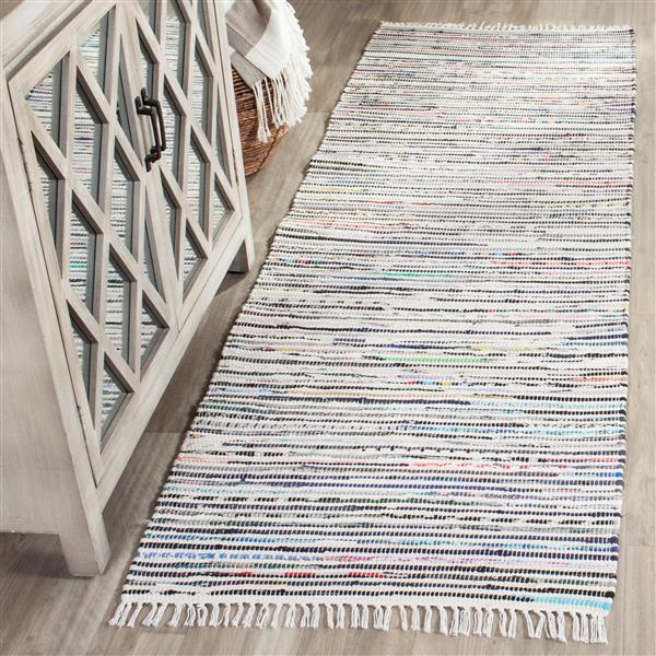 Safavieh Rag Rug - 2.3-ft x 7-ft - Cotton - Ivory/Multi