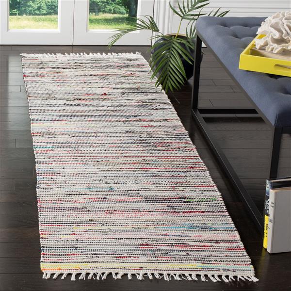 Safavieh Rag Rug - 2.3-ft x 7-ft - Cotton - Ivory/Multi