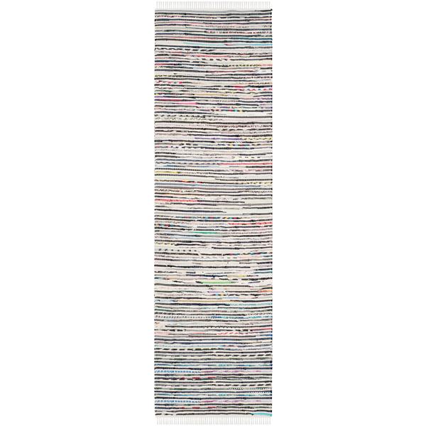 Safavieh Rag Rug - 2.3-ft x 7-ft - Cotton - Ivory/Multi