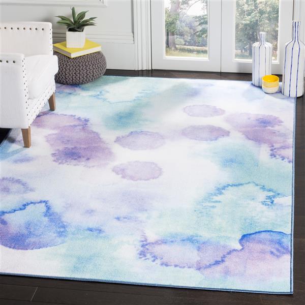 Safavieh Paint Brush Rug - 5.1-ft x 7.5-ft - Nylon - Blue/Lavender