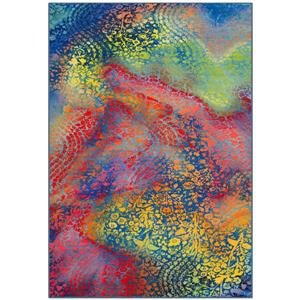 Safavieh Paint Brush Rug - 5.1-ft x 7.5-ft - Nylon - Blue/Coral