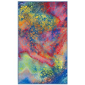 Safavieh Paint Brush Rug - 3-ft x 5-ft - Nylon - Blue/Coral